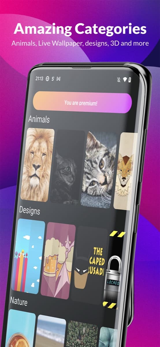 Screenshot of the Ultimate Wallpapers & Themes app, view 1