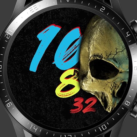 Digital Skull Watch Face